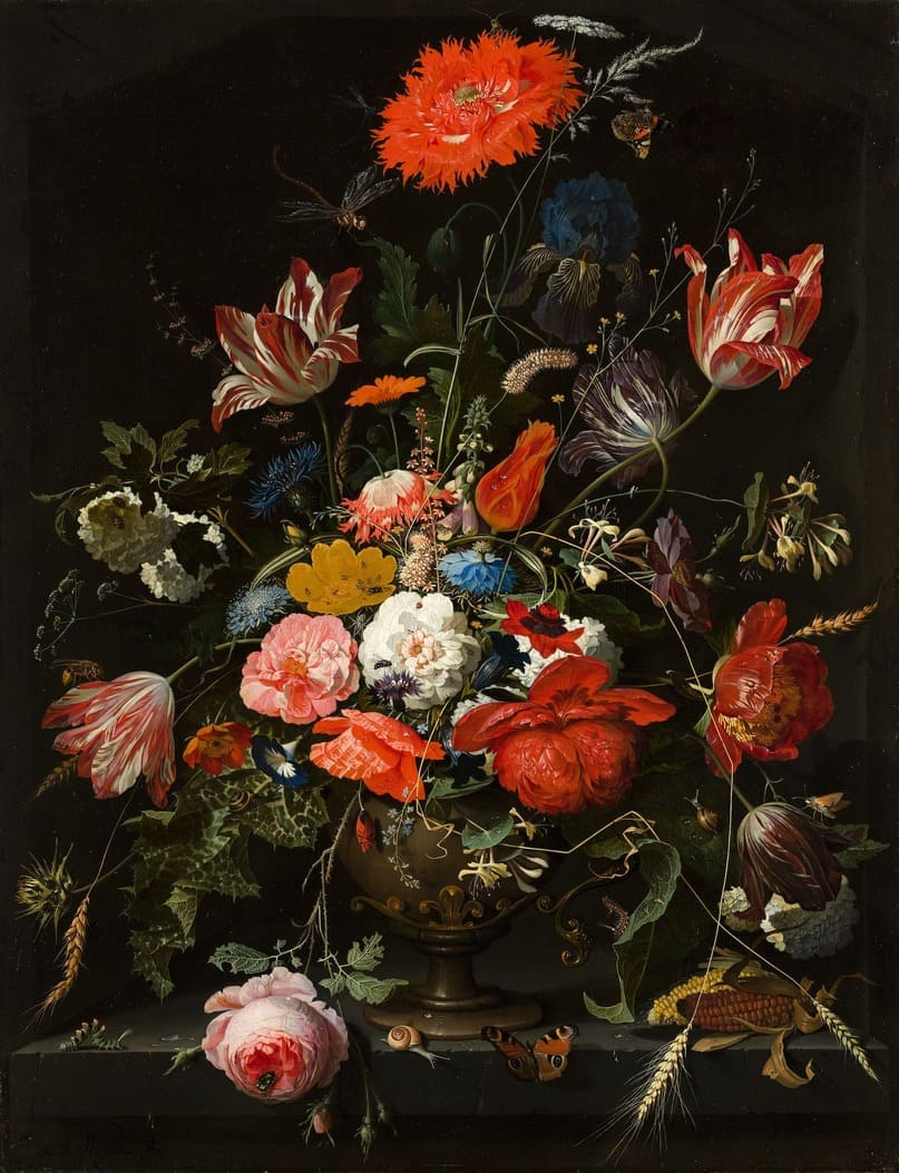 Baroque painting - vase with flowers